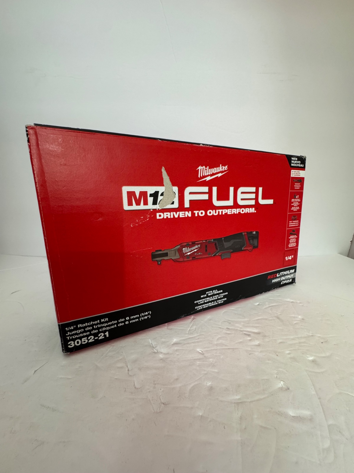 M12 FUEL 12V Lithium-Ion Compact 1/4 in. Cordless Ratchet Kit with Battery, and Charger