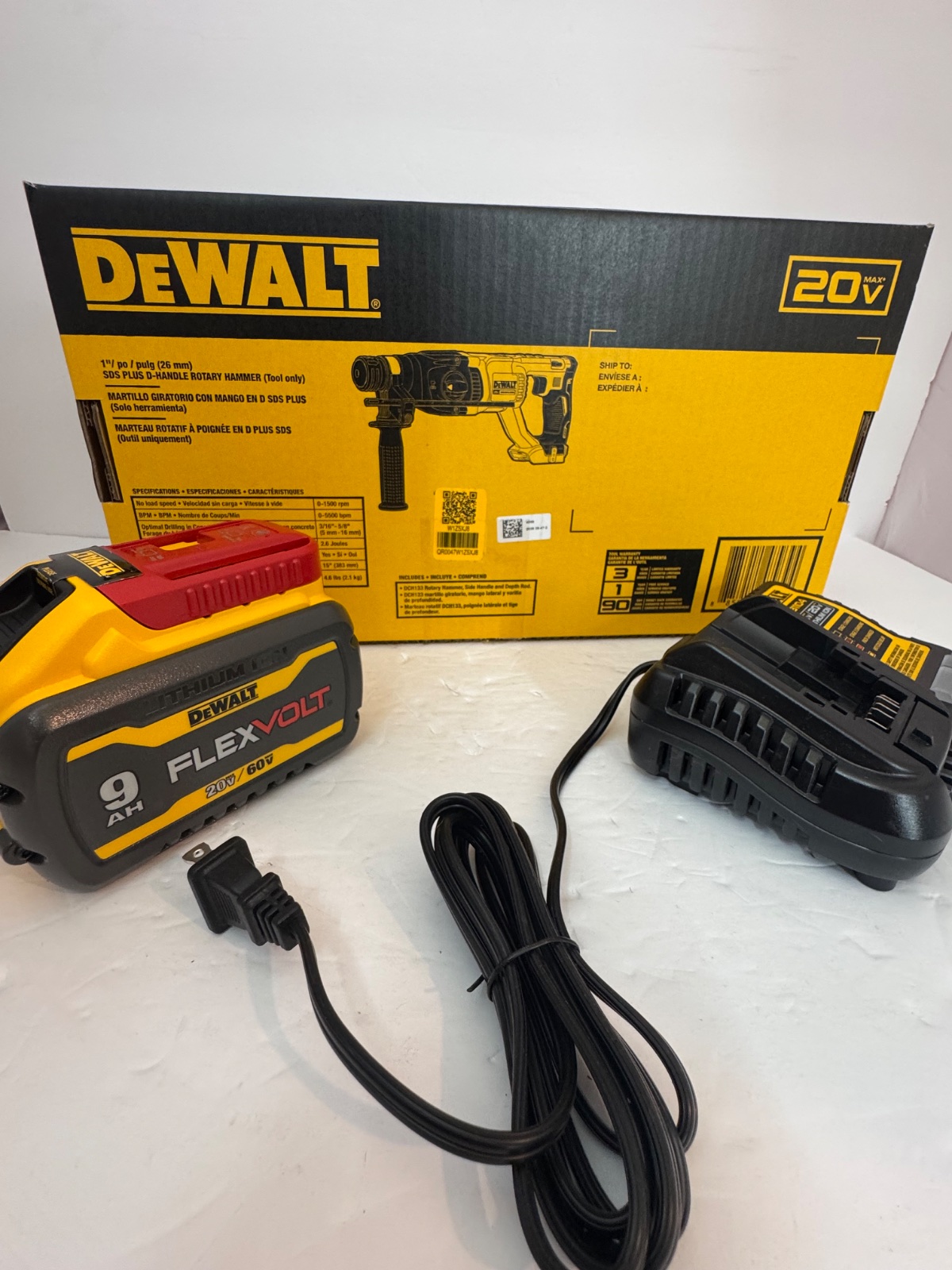 Dewalt rotary hammer battery 9.0 and charger